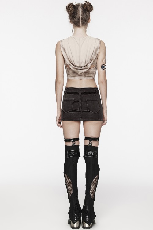 Mini Falda Utopic Marrón - Punk Rave
