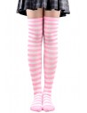Striped Long Socks - Pink x White