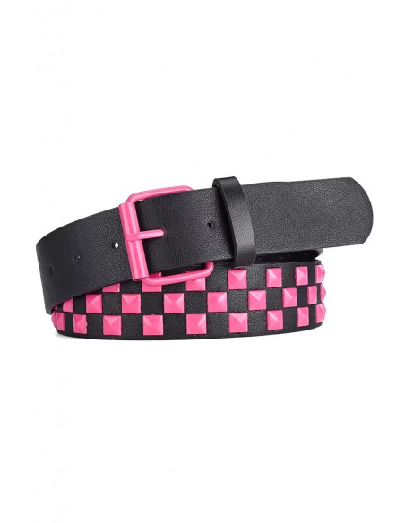 Studded Belt - Fuchsia x Black