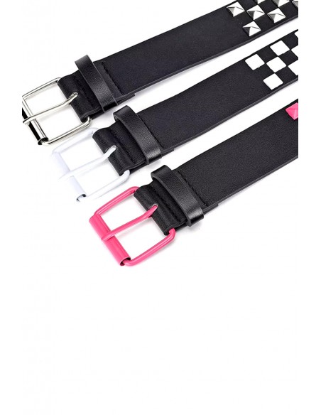Studded Belt - Fuchsia x Black
