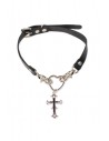 Gargantilla Choker Cruz Corazón Negro
