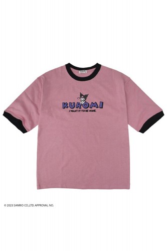 Camiseta Ringer Kuromi I Want it to Be Mine Rosa - Sanrio
