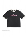 Camiseta Ringer Kuromi I Want it to Be Mine Gris Oscuro - Sanrio