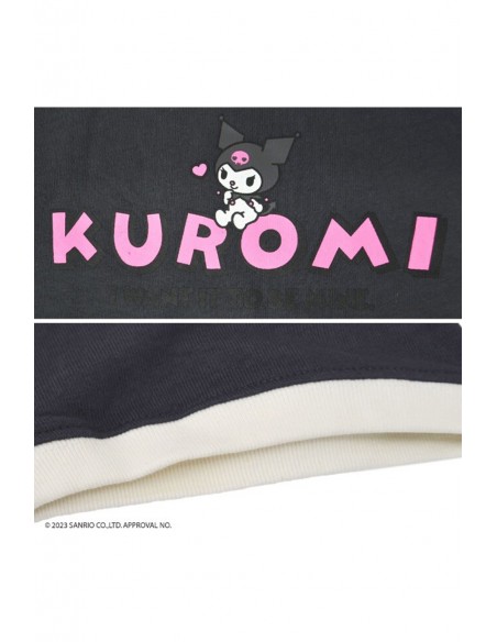 Camiseta Ringer Kuromi I Want it to Be Mine Gris Oscuro - Sanrio