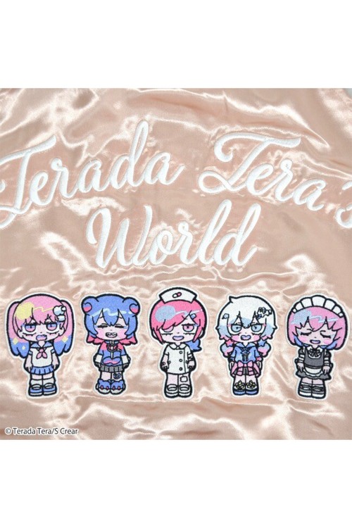 Chaqueta Bomber Sukajan Bordada Tera Terada - Negro x Plateado