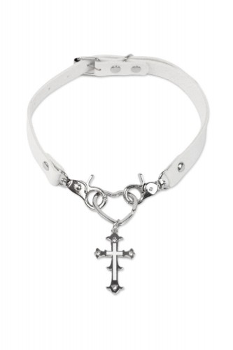Gargantilla Choker Cruz Corazón Blanco