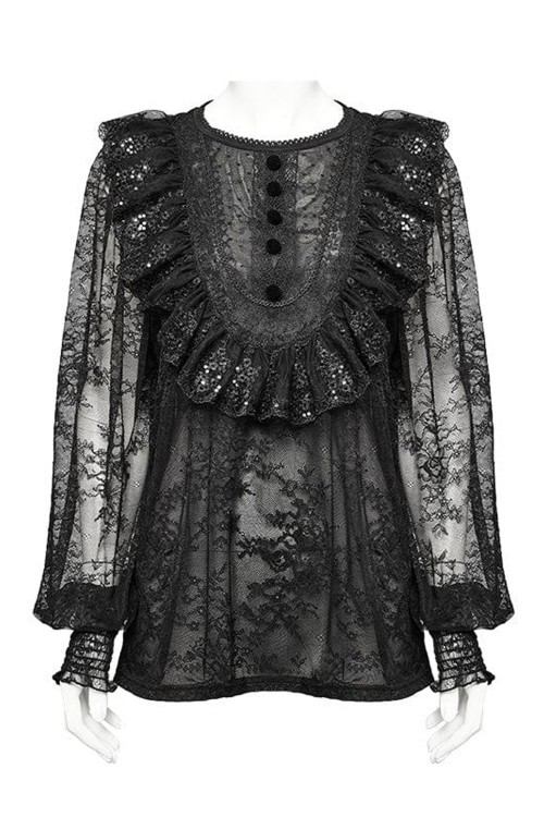 Blusa Romantic Lace Negro - Punk Rave
