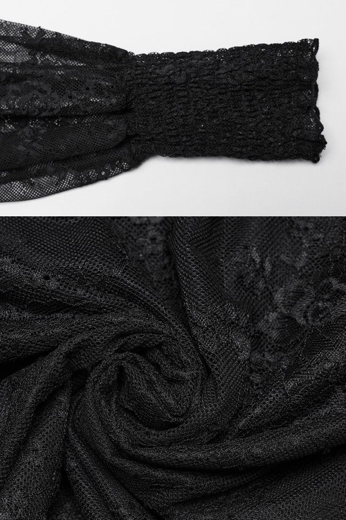 Romantic Lace Blouse Black - Punk Rave