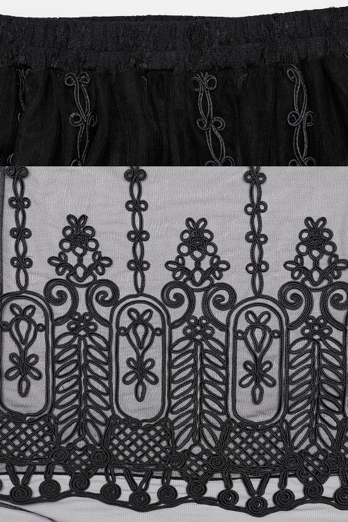 Enchanted Trimmings Mesh Maxi Skirt - Punk Rave