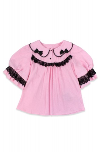 Blusa Lolita Little Doll House - Rosa x Negro (Color Exclusivo Madame Chocolat)