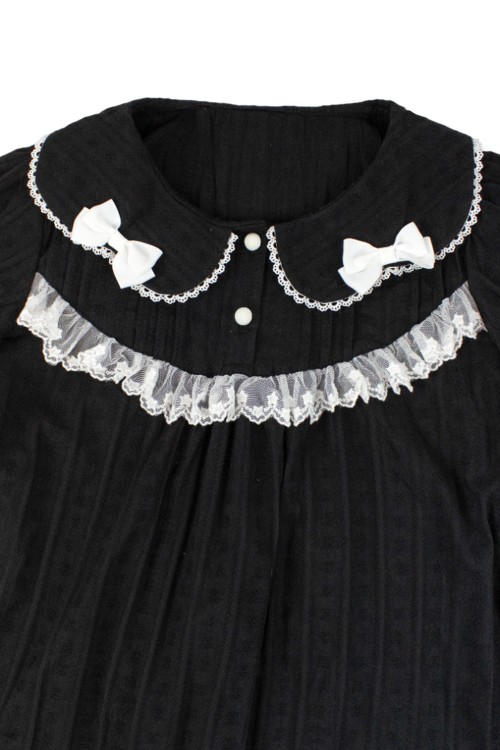 Blusa Lolita Little Doll House - Negro x Blanco (Color Exclusivo Madame Chocolat)