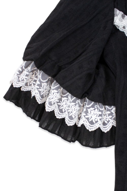 Little Doll House Lolita Blouse - Black x White (Madame Chocolat Exclusive Colorway)