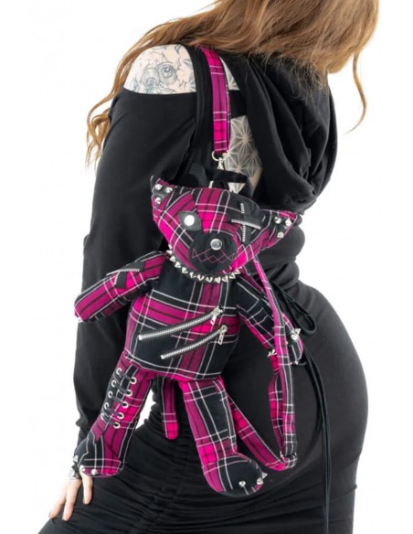 Mochila Evil Kitty de Tartán Rosa