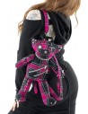 Evil Kitty Backpack Pink Tartan