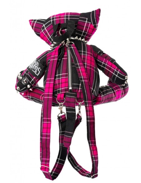 Mochila Evil Kitty de Tartán Rosa