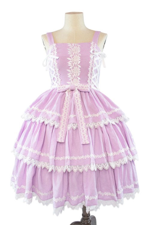 Vestido Lolita JSK 3 Layer Cake - Sugar Lavender - Lila Pastel x Blanco (Color Exclusivo Madame Chocolat)