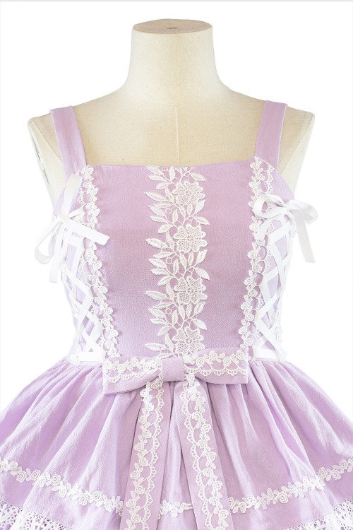 Vestido Lolita JSK 3 Layer Cake - Sugar Lavender - Lila Pastel x Blanco (Color Exclusivo Madame Chocolat)