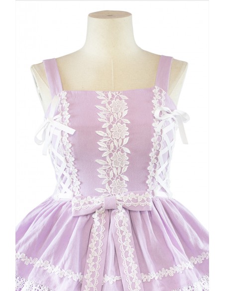 Vestido Lolita JSK 3 Layer Cake - Sugar Lavender - Lila Pastel x Blanco (Color Exclusivo Madame Chocolat)