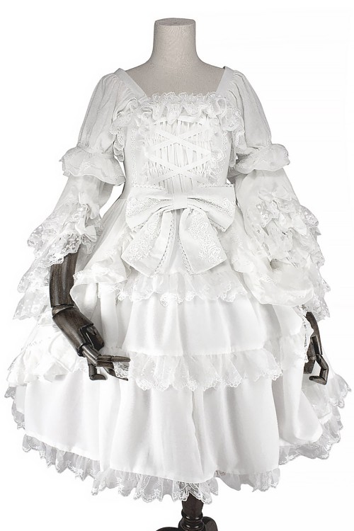 Antique Doll Gothic OP Dress - Heavenly White (Madame Chocolat Exclusive)
