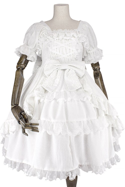 Vestido Gothic Lolita OP Antique Doll - Heavenly White (Exclusivo Madame Chocolat)