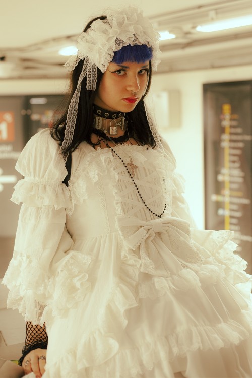 Vestido Gothic Lolita OP Antique Doll - Heavenly White (Exclusivo Madame Chocolat)