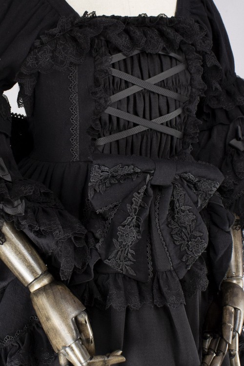 Antique Doll Gothic OP Dress - Darkness Black (Madame Chocolat Exclusive)
