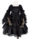 Vestido Gothic Lolita OP Antique Doll - Darkness Black (Exclusivo Madame Chocolat)