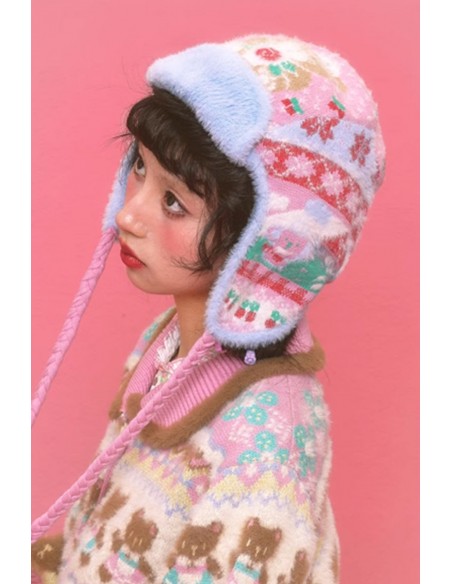 Cute Winter Knitted Hat ~ Lutra Jump