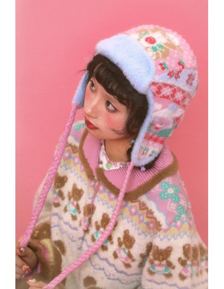 Cute Winter Knitted Hat ~ Lutra Jump