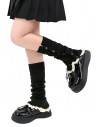 Buttoned Leg Warmer - Black