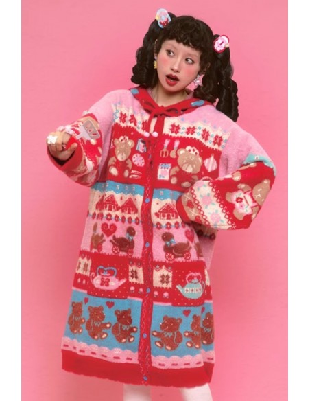 Bear Tea Room Knitted Hooded Dress ~ Lutra Jump