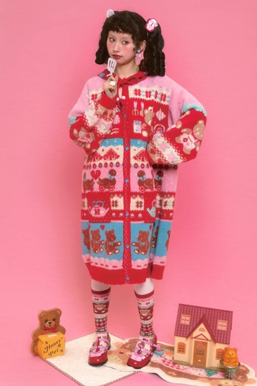 Vestido de Punto con Capucha Bear Tea Room ~ Lutra Jump