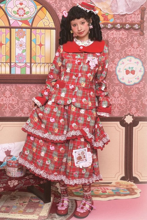 Tartan Cake Print Skirt ~ Lutra Jump