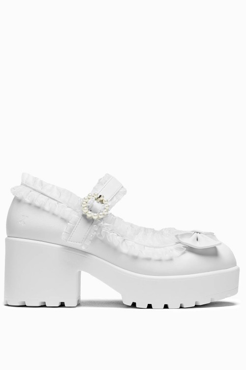 Porcelain Delights Mary Jane Shoes White - Koi