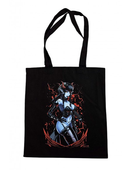 Ruby Black Cotton Tote Bag - Requiem Collective