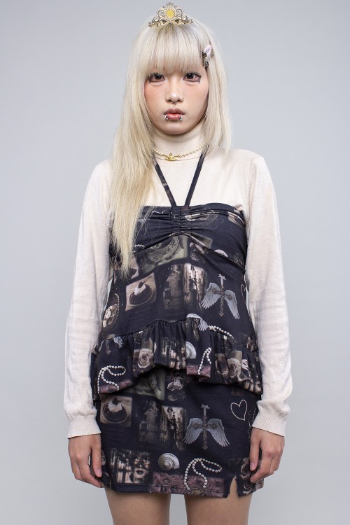 Girl's Clutter Mini Skirt ~ Dark de Triomf