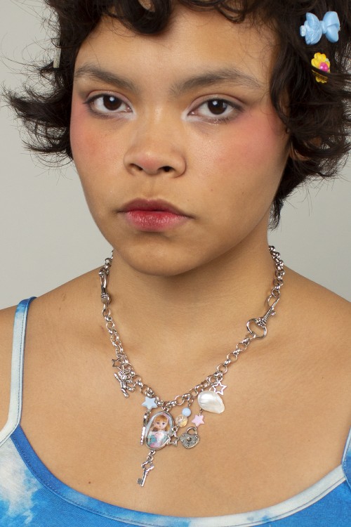 Girl's Clutter Charms Necklace ~ Cutie