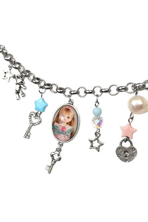 Girl's Clutter Charms Necklace ~ Cutie