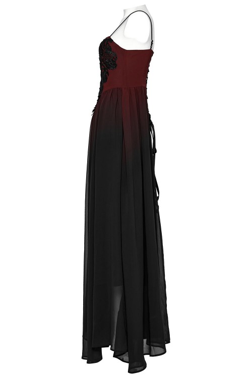 Angel of Darkness Long Dress Black x Red - Punk Rave