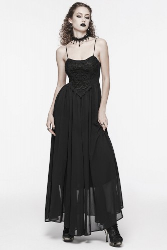 Vestido Largo Angel of Darkness en Negro  - Punk Rave