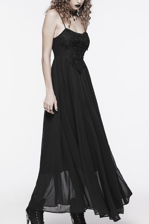 Angel of Darkness Long Dress in Black - Punk Rave
