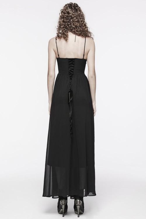 Angel of Darkness Long Dress in Black - Punk Rave