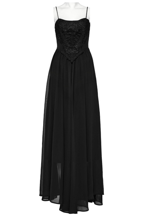 Angel of Darkness Long Dress in Black - Punk Rave