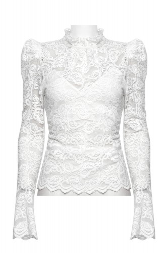 Victorian Ghost Lace Top in White - Punk Rave 2