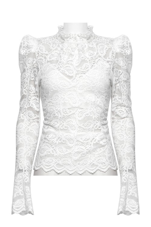 Top de Encaje Victorian Ghost en Blanco - Punk Rave