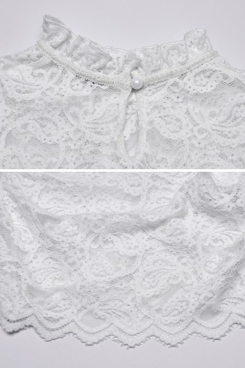 Victorian Ghost Lace Top in White - Punk Rave