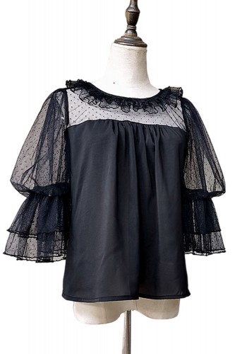 Sweet Tulle Lolita Blouse in Black - Infanta