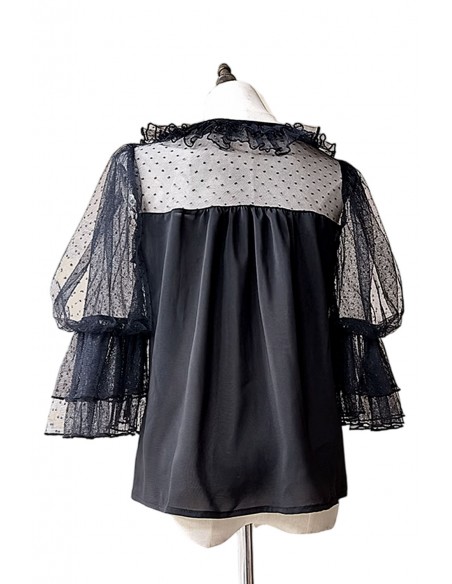 Blusa Lolita Sweet Tulle en Negro - Infanta
