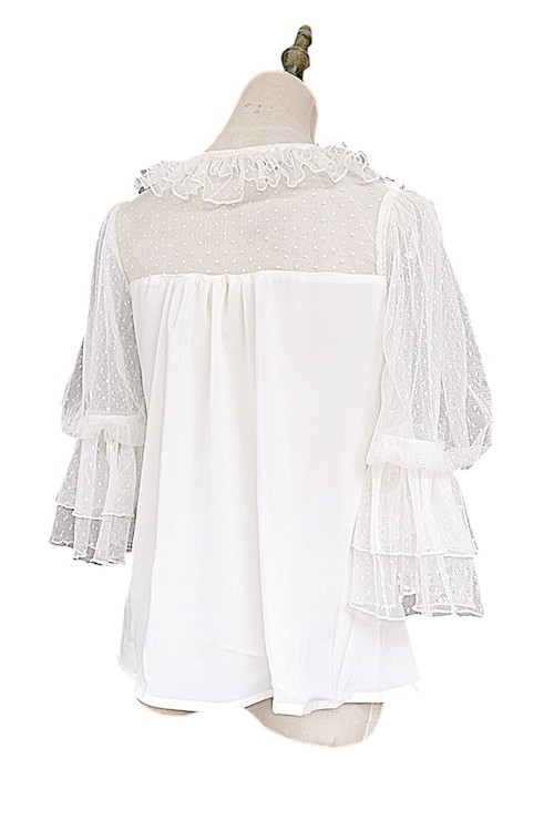 Sweet Tulle Lolita Blouse in White - Infanta
