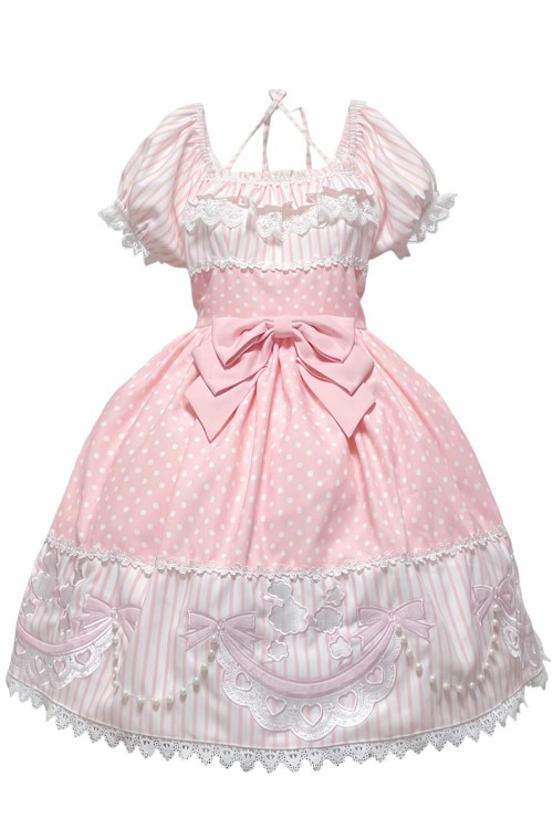 OP Lolita Poodle Dress in Pink + Headbow - Infanta